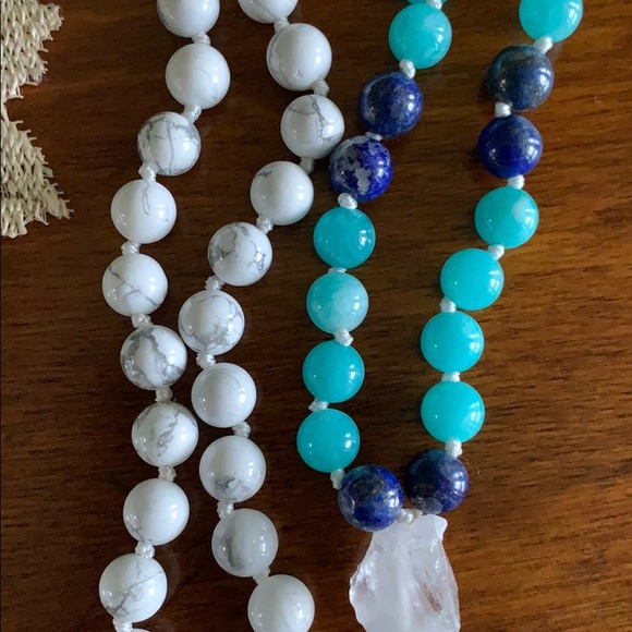 Mala knotted 108 stone prayer beads. Howlite - Picture 5 of 6